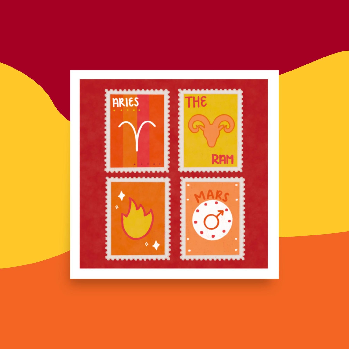 Aries Stamp Art